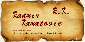 Radmir Kamatović vizit kartica